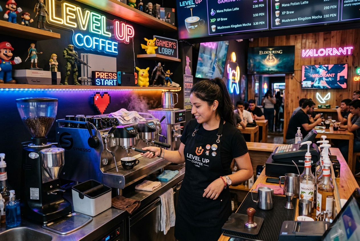 Barista cafe gaming PlayCoffee Peru