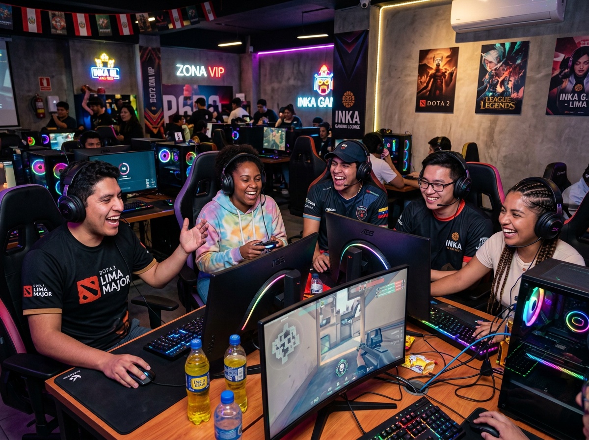 Amigos jugando PlayCoffee Peru