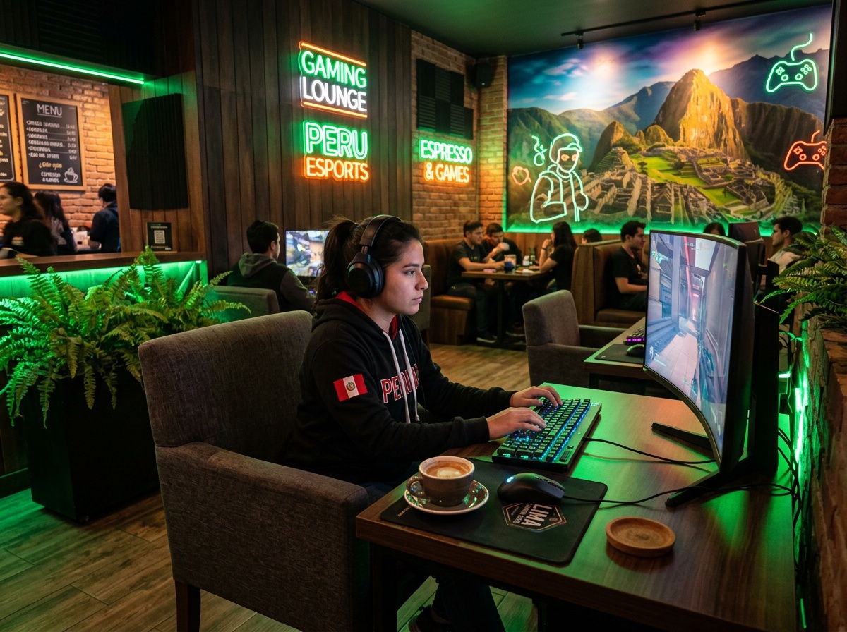 Gaming lounge area PlayCoffee Lima